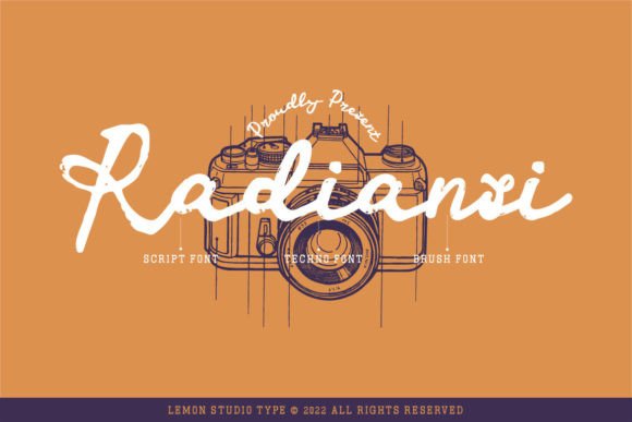 Radiansi Font: A Script Handwritten Typeface for Vintage and Techno Campaigns